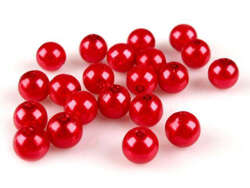 Perełki koraliki 10 mm, czerwone, 10 szt.